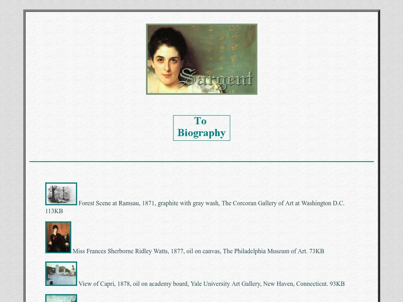 Carol Gerten Fine Arts: John Singer Sargent Handout Carol Gerten Fine Arts: John Singer Sargent Handout