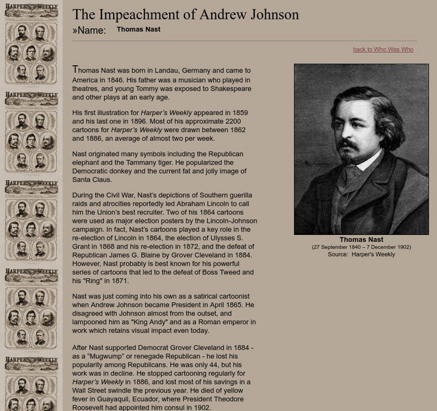 Thomas Nast: The Impeachment of Andrew Johnson Handout Thomas Nast: The Impeachment of Andrew Johnson Handout