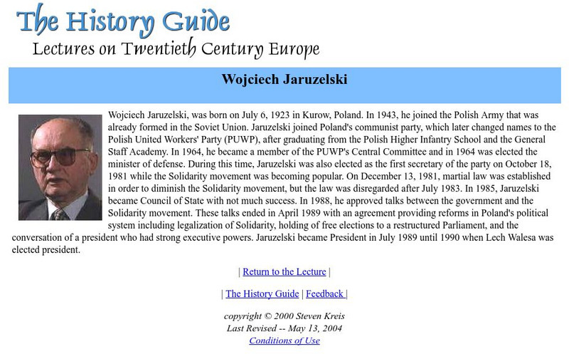 The History Guide: Wojciech Jaruzelski Handout The History Guide: Wojciech Jaruzelski Handout