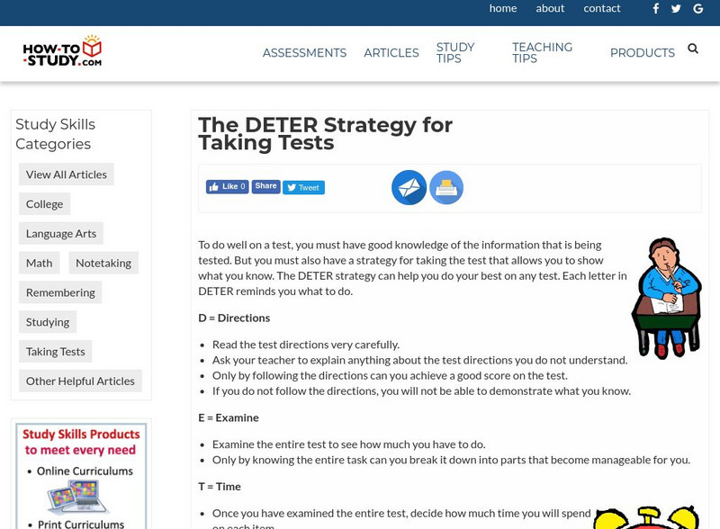 How to Study: The Deter Strategy for Taking Tests Website How to Study: The Deter Strategy for Taking Tests Website