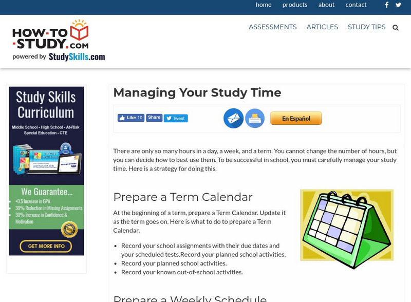 How to Study: Managing Your Study Time Website