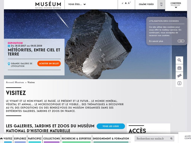 National Museum of Natural History: Museum National D'histoire Naturelle Website