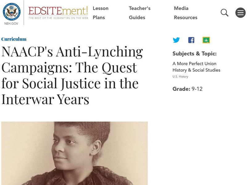 Neh: Edsit Ement: The Quest for Social Justice in the Interwar Years Lesson Plan Neh: Edsit Ement: The Quest for Social Justice in the Interwar Years Lesson Plan