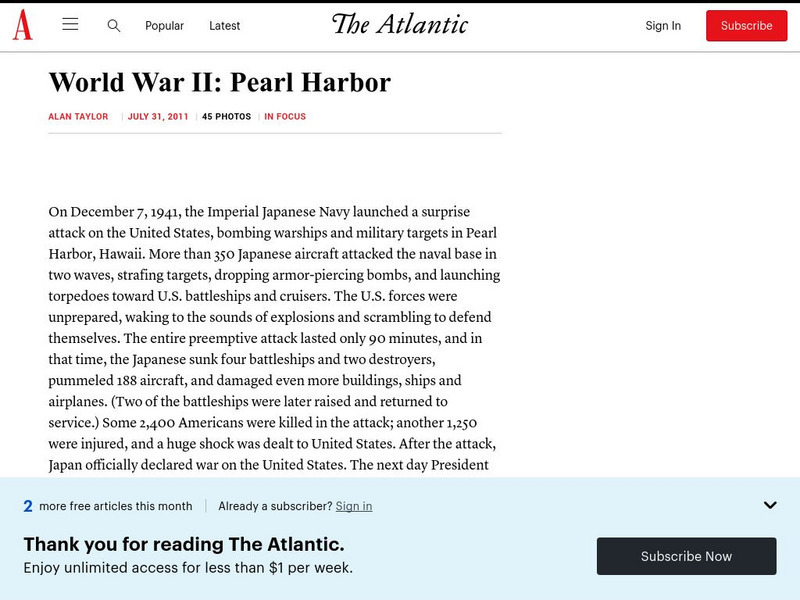 In Focus: World War Ii: Pearl Harbor Graphic In Focus: World War Ii: Pearl Harbor Graphic