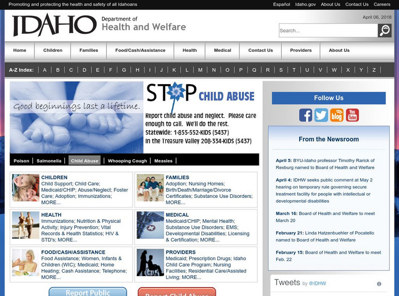 Idaho Department of Health and Welfare Website Idaho Department of Health and Welfare Website