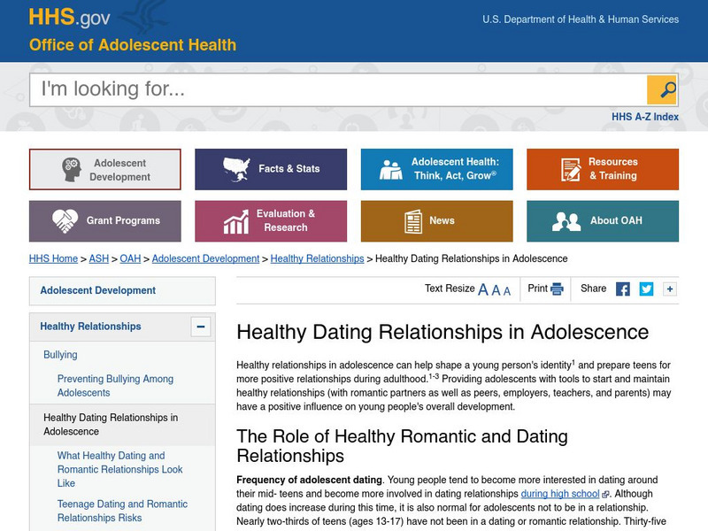 U.s. Department of Health & Human Services: Dating and Sex Website U.s. Department of Health & Human Services: Dating and Sex Website