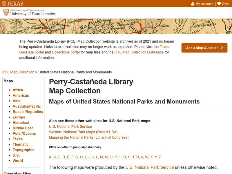 Perry Castaneda Library Map Collection: Maps of u.s. National Parks Graphic Perry Castaneda Library Map Collection: Maps of u.s. National Parks Graphic