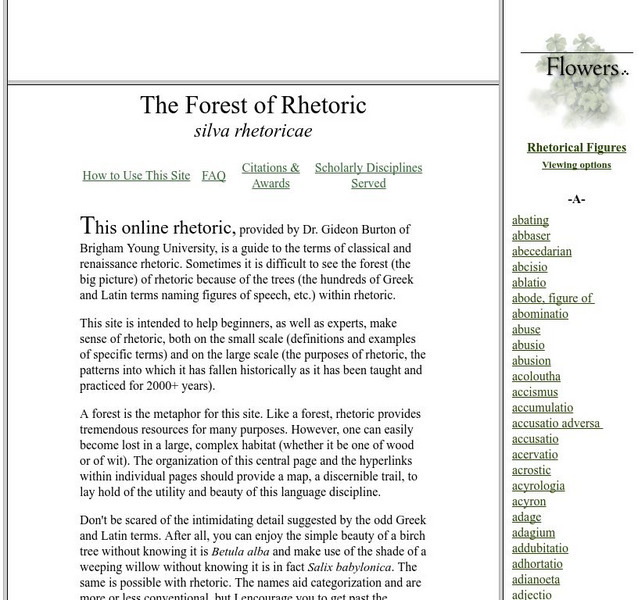 Brigham Young University: Forest of Rhetoric Handout Brigham Young University: Forest of Rhetoric Handout