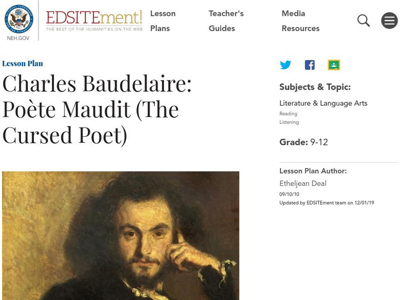 Neh: Edsit Ement: Charles Baudelaire: Poete Maudit (The Cursed Poet) Lesson Plan