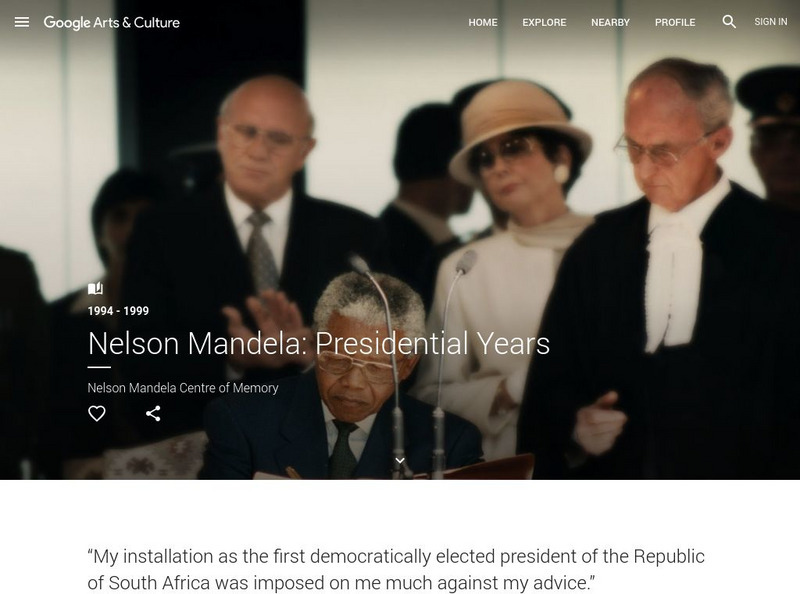 Google Cultural Institute: Nelson Mandela: Presidential Years PPT Google Cultural Institute: Nelson Mandela: Presidential Years PPT