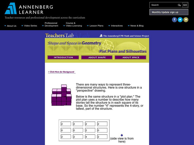 Annenberg Learner: Shape and Space in Geometry: Plot Plans and Silhouettes Activity Annenberg Learner: Shape and Space in Geometry: Plot Plans and Silhouettes Activity