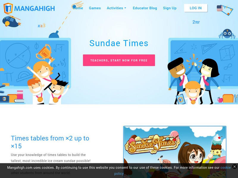 Mangahigh: Sundae Times: Times Tables From X2 Up to X15 Interactive Mangahigh: Sundae Times: Times Tables From X2 Up to X15 Interactive