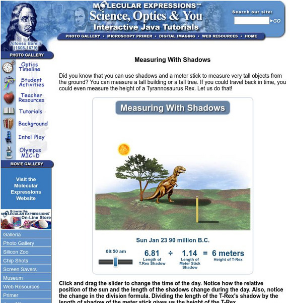 Florida State University: Molecular Expressions: Measuring With Shadows Unit Plan Florida State University: Molecular Expressions: Measuring With Shadows Unit Plan