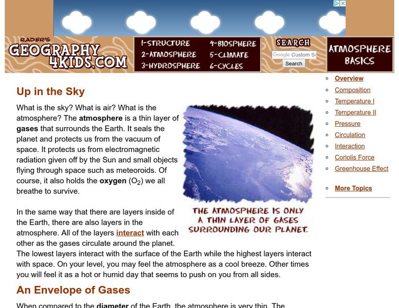 Geography4 kids.com: Earth's Atmosphere Handout Geography4 kids.com: Earth's Atmosphere Handout