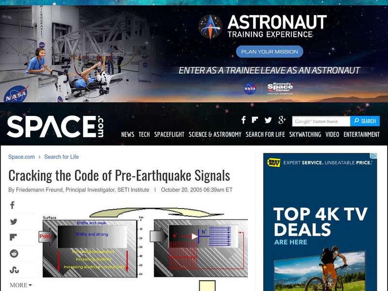 Space.com: Cracking the Code of Pre Earthquake Signals Article