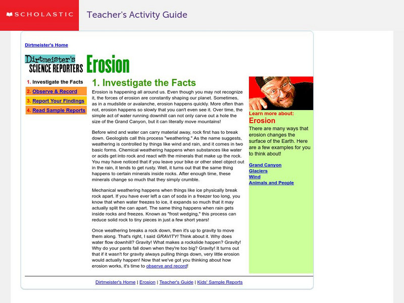 Scholastic: Dirtmeister's Science Reporters: Erosion Unit Plan Scholastic: Dirtmeister's Science Reporters: Erosion Unit Plan