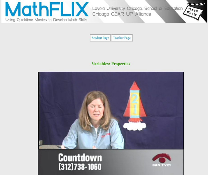Math Flix: Variables: Properties Instructional Video Math Flix: Variables: Properties Instructional Video
