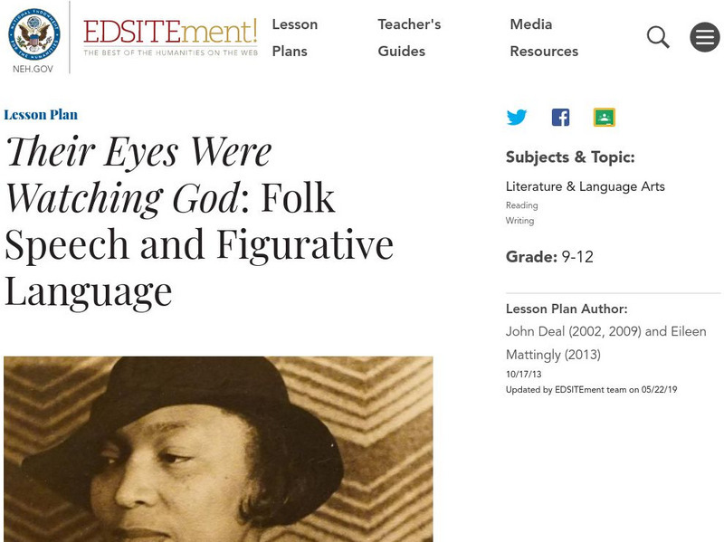 Neh: Edsit Ement: Folklore in Zora Neale Hurston's "Their Eyes Were Watching God" Lesson Plan Neh: Edsit Ement: Folklore in Zora Neale Hurston's "Their Eyes Were Watching God" Lesson Plan