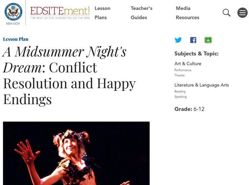 Neh: Edsit Ement: Shakespeare's a Midsummer Night's Dream: Conflict Resolution Lesson Plan Neh: Edsit Ement: Shakespeare's a Midsummer Night's Dream: Conflict Resolution Lesson Plan