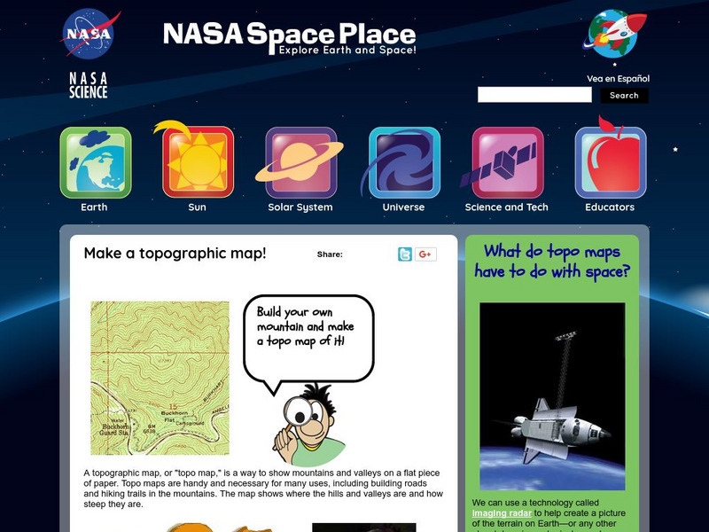 Nasa: Space Place: Make a Topographic Map Activity