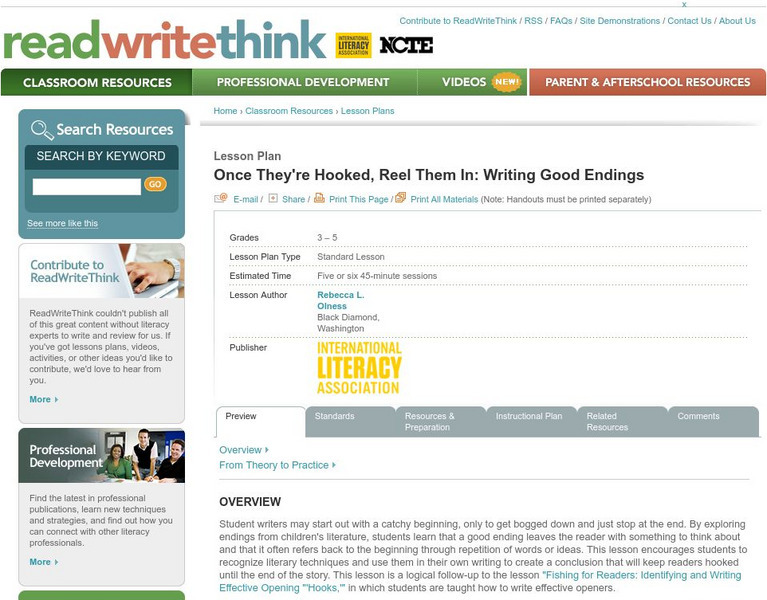Read Write Think: Writing Good Endings Lesson Plan Read Write Think: Writing Good Endings Lesson Plan