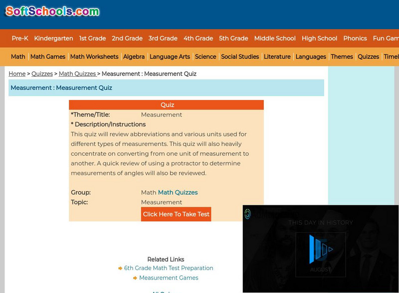 Soft Schools: Measurement Quiz Unknown Type Soft Schools: Measurement Quiz Unknown Type