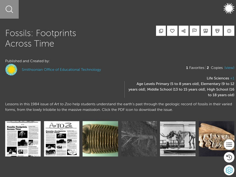 Smithsonian Learning Lab: Fossils: Footprints Across Time Unit Plan