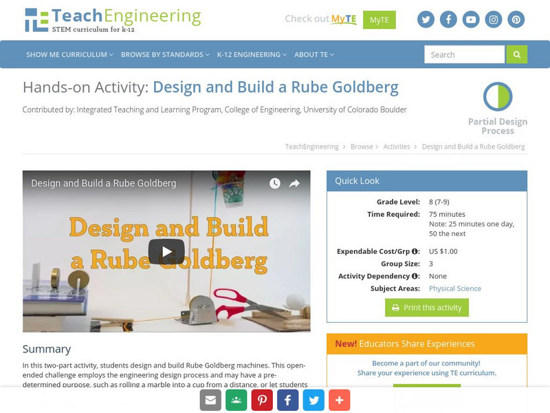 Teach Engineering: Design and Build a Rube Goldberg Activity Teach Engineering: Design and Build a Rube Goldberg Activity