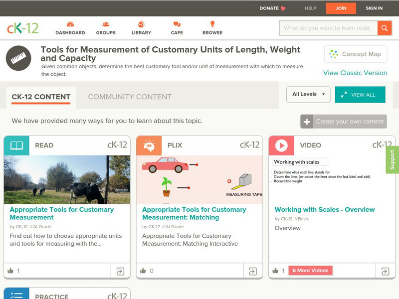 Ck 12: Measurement: Appropriate Tools for Customary Measurement Unit Plan Ck 12: Measurement: Appropriate Tools for Customary Measurement Unit Plan
