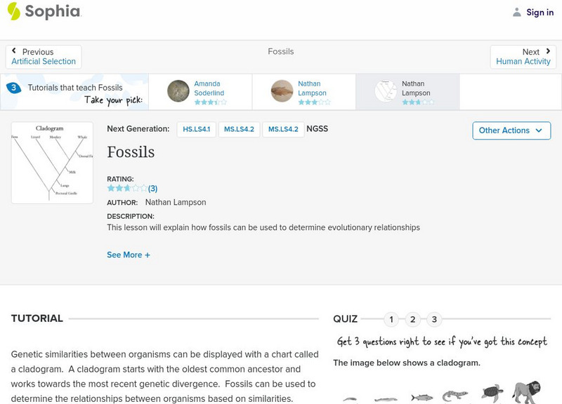 Sophia: Fossils: Lesson 6 Unit Plan Sophia: Fossils: Lesson 6 Unit Plan