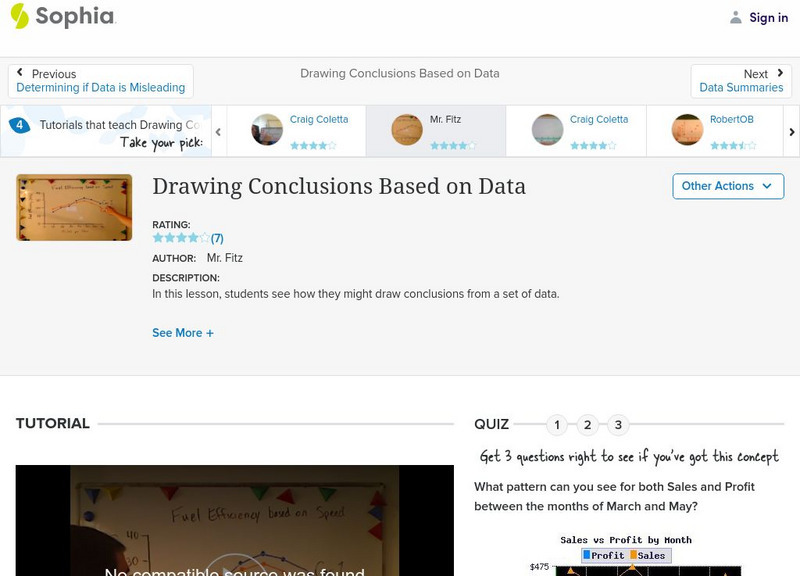 Sophia: Drawing Conclusions Based on Data Instructional Video