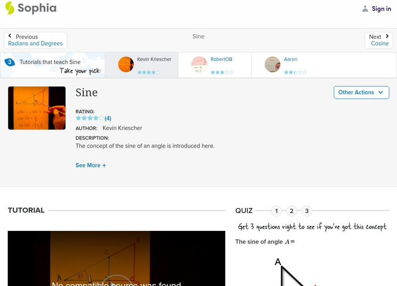 Sophia: Sine: Lesson 1 Instructional Video Sophia: Sine: Lesson 1 Instructional Video