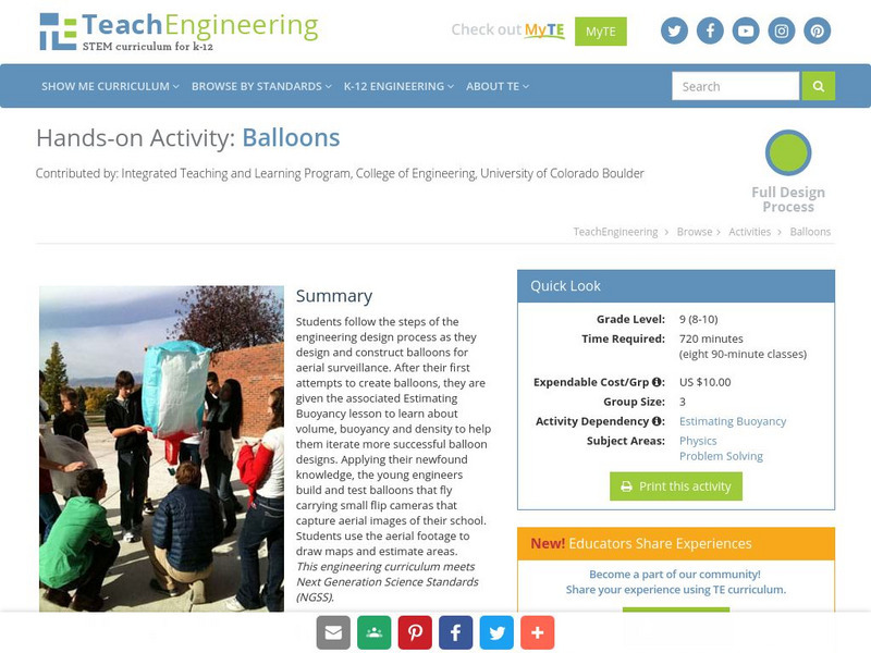 Teach Engineering: Balloons Activity Teach Engineering: Balloons Activity
