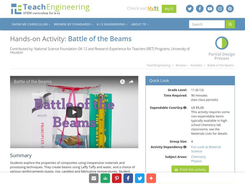 Teach Engineering: Battle of the Beams Activity Teach Engineering: Battle of the Beams Activity