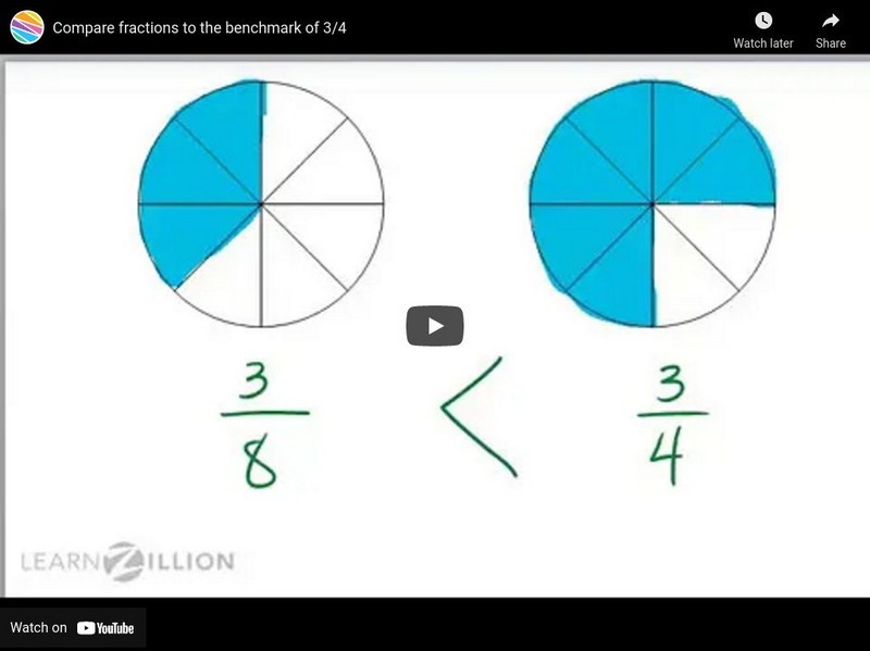 Learn Zillion: Compare Fractions to the Benchmark of 3/4 Instructional Video