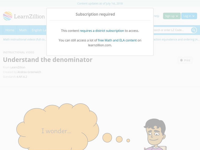 Learn Zillion: Understand the Denominator Instructional Video