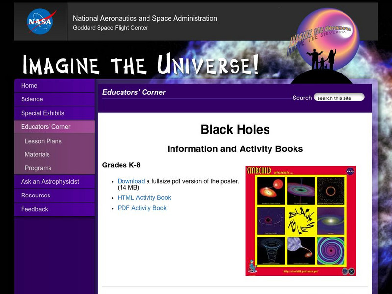 Nasa: Imagine the Universe: Black Holes Activity Nasa: Imagine the Universe: Black Holes Activity