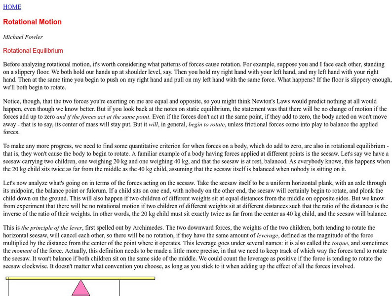 University of Virginia: Rotational Motion Website University of Virginia: Rotational Motion Website