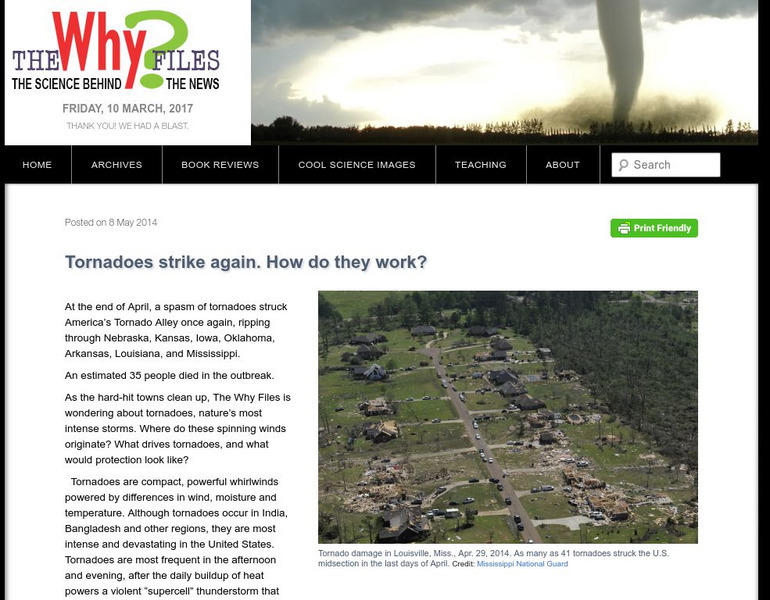 The Why Files: Twister: The Tornado Story Handout The Why Files: Twister: The Tornado Story Handout