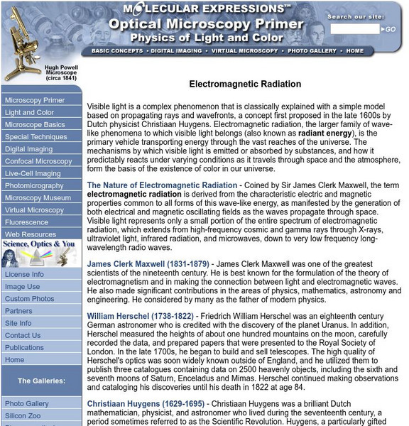 Florida State University: Molecular Expressions: Electromagnetic Radiation Handout Florida State University: Molecular Expressions: Electromagnetic Radiation Handout