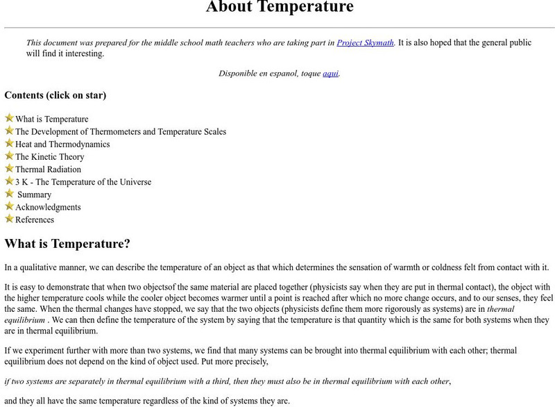 Ucar: About Temperature Website Ucar: About Temperature Website