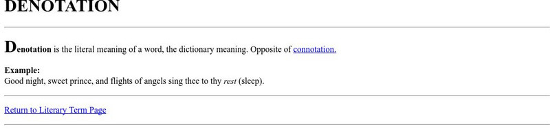 Cyber English (By Ted Nellen): Denotation Handout Cyber English (By Ted Nellen): Denotation Handout