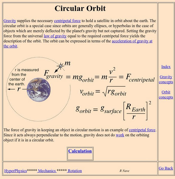 Georgia State University: Hyper Physics: Earth Orbits Handout Georgia State University: Hyper Physics: Earth Orbits Handout