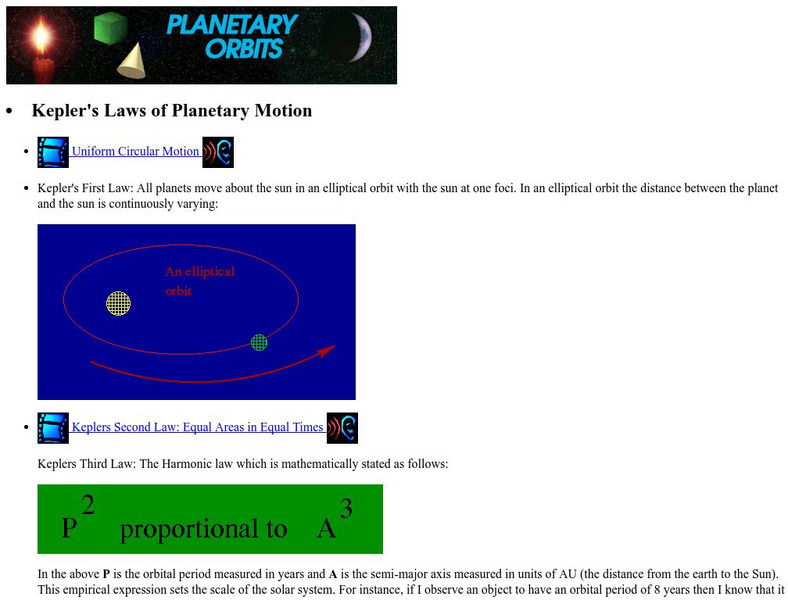 Electronic Universe: Kepler's Laws of Planetary Motion Instructional Video