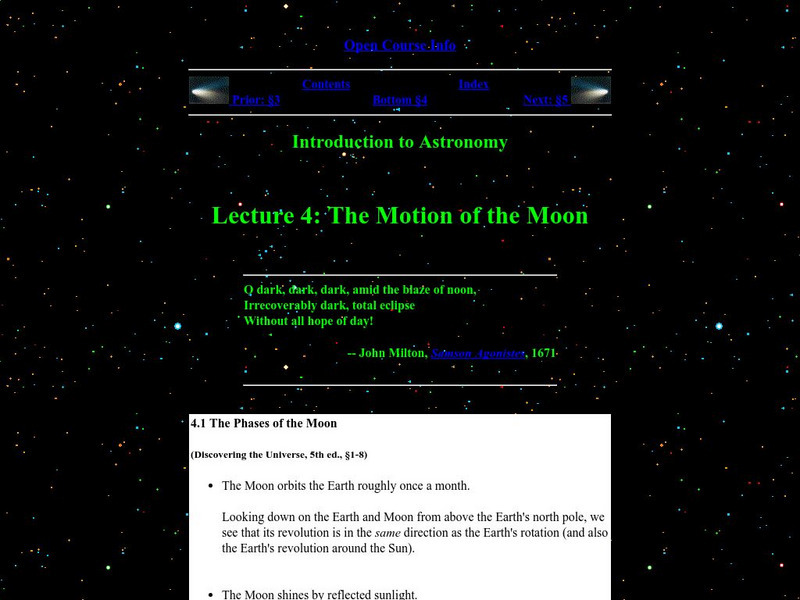 Introduction to Astronomy: The Motion of the Moon Graphic Introduction to Astronomy: The Motion of the Moon Graphic