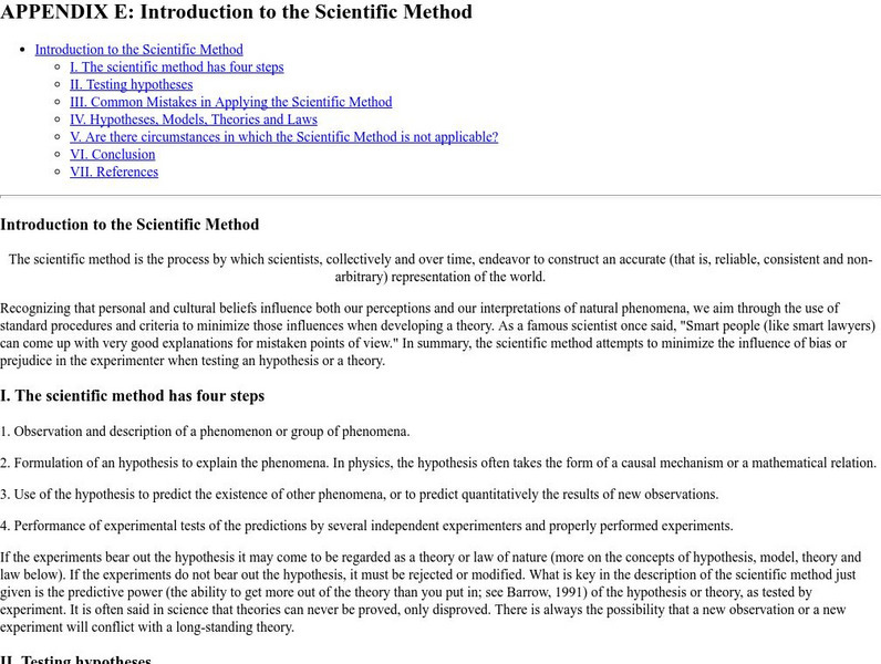 University of Rochester: Intro. To the Scientific Method Handout University of Rochester: Intro. To the Scientific Method Handout
