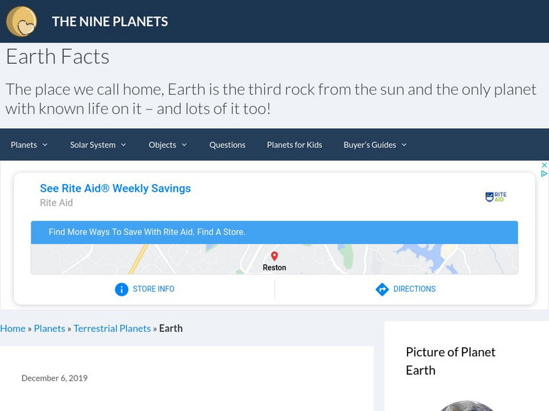 The Eight Planets: Earth Handout The Eight Planets: Earth Handout