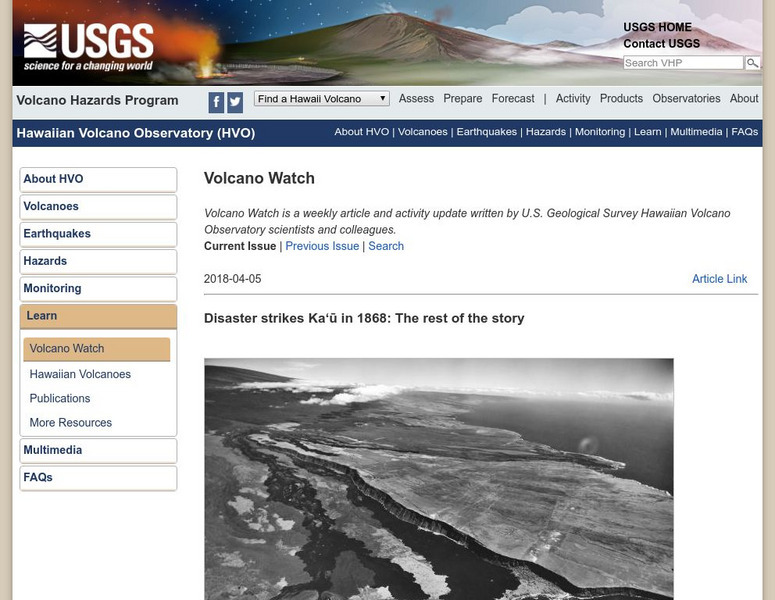 Usgs: Volcano Watch Article