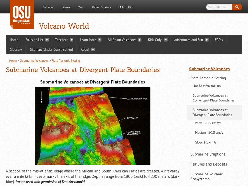 Osu: Volcano World: Spreading Plate Boundaries Graphic