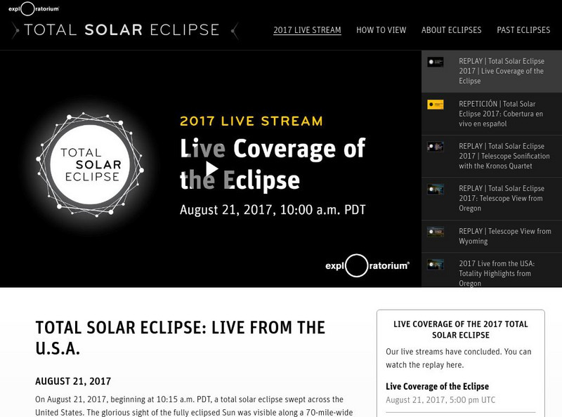 Exploratorium: Total Solar Eclipse Website